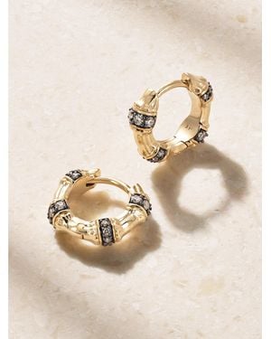 Lucy Delius Sciura 14-Karat Rhodium-Plated Diamond Hoop Earrings - Natural