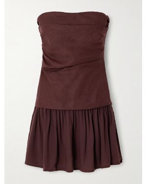 Faithfull the Brand Hedy Voile-Trimmed Linen Mini Dress - Purple