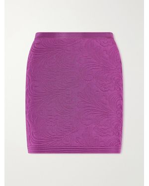 Valentino Garavani Jacquard-Knit Mini Skirt - Purple