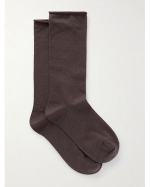 Brunello Cucinelli Cashmere-Blend Socks - Brown