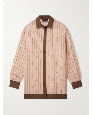 Gucci Printed Silk Twill Shirt - Natural
