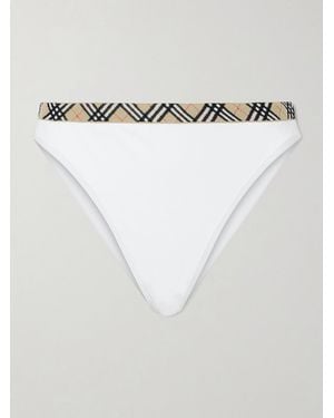 Burberry Samphire Checked Bikini Bottom - White