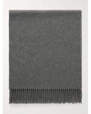 Brunello Cucinelli Fringed Cashmere Scarf - Grey