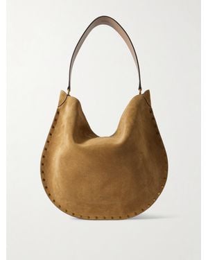 Isabel Marant Oskan Tote Veloursleder Mit Nieten - Natur