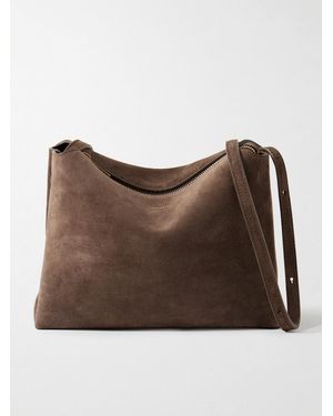 KHAITE Lina Medium Suede Shoulder Bag - Brown