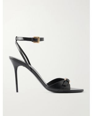 Balmain Anthem 95 Buckle-Detailed Leather Sandals - White