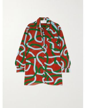AZ FACTORY Printed Georgette Shirt - Red