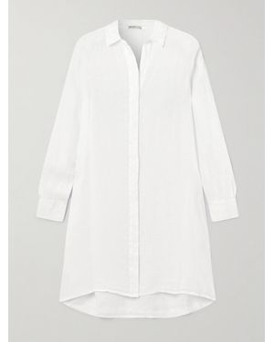 James Perse Midi-Hemdblusenkleid Aus Leinen - Weiß