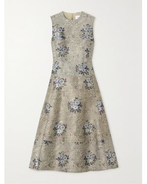 Erdem Kelsie Metallic Floral-Jacquard Midi Dress - Multicolour