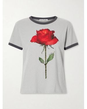 Acne Studios Etza Printed Cotton And Hemp-Blend T-Shirt - Gray