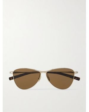 Saint Laurent Vesper Small Aviator-Style-Tone Sunglasses - Natural