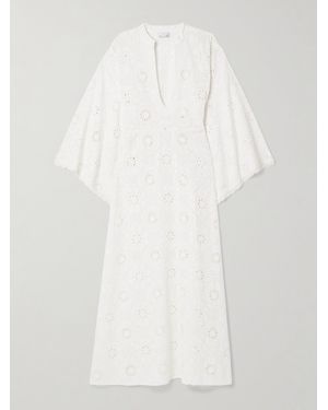 Miguelina Ieva Broderie Anglaise Cotton Kaftan - White