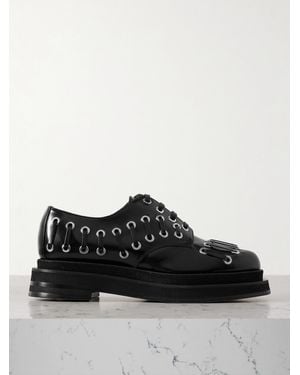 Simone Rocha Embellished Leather Platform Brogues - Black