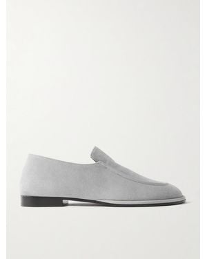 Neous Polaris Leather-Trimmed Suede Loafers - White