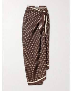 Matteau Polka-Dot Silk-Georgette Pareo - Brown