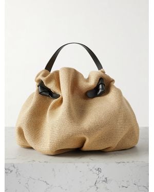 Neous Taurus Tote Aus Geflochtenem Raffiabast Mit Lederbesätzen - Mettallic