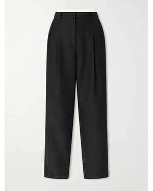 Twp Cornelia St. Satin-Trimmed Wool Tapered Trousers - Black