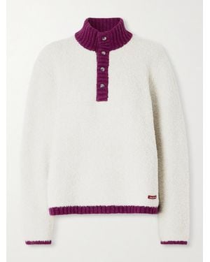 Aimé Leon Dore Chalet Appliquéd Wool-Blend Chenille Jumper - White