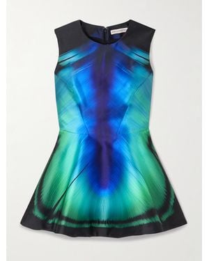 Mary Katrantzou Printed Twill Peplum Blouse - Blue