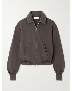 Les Tien Courtney Jacke Aus Baumwoll-Jersey Mit Fleece-Besätzen - Braun