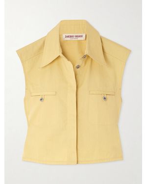 Emporio Sirenuse Caterina Cropped Cotton-Twill Top - Yellow
