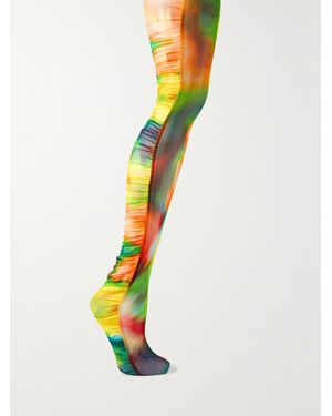 Dries Van Noten Strumpfhose Aus Bedrucktem Stretch-Mesh - Mehrfarbig