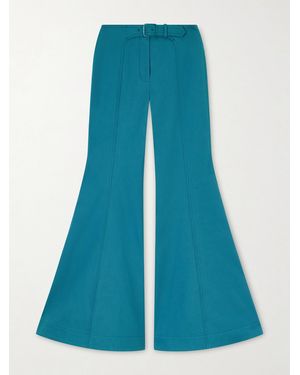 Zimmermann Luna Cotton-Drill Flared Trousers - Blue