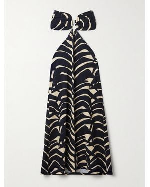 Johanna Ortiz Ocean Layers Strapless Cutout Printed Stretch-Knit Maxi Dress - White