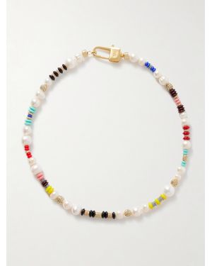 Joolz by Martha Calvo Kenny-Plated, Enamel, Pearl And Crystal Necklace - Natural