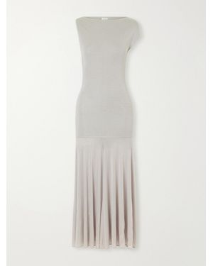 St. Agni Ribbed Tencel Lyocell-Blend Jersey Maxi Dress - White