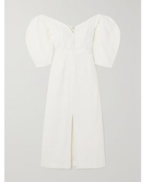 Mara Hoffman + Net Sustain Leonara Off-the-shoulder Lyocell And Linen-blend Midi Dress - White