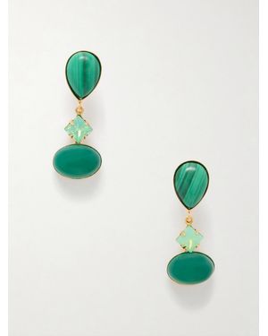 Jennifer Behr Quincy-Tone Malachite Earrings - Green