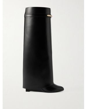 Givenchy Shark Leather Knee Boots - Black