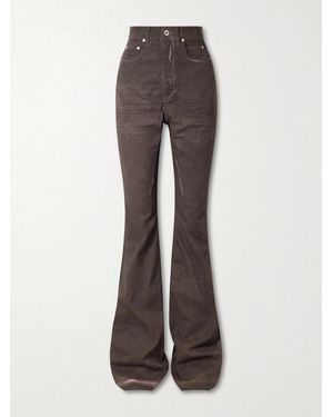 Rick Owens Bolan High-Waist Flared Jeans - Gray
