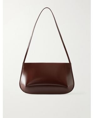 Faune Bra Leather Shoulder Bag - Brown