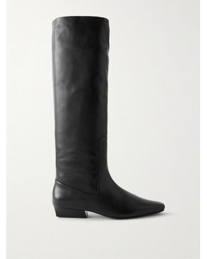 STAUD Wally Leather Knee Boots - Black