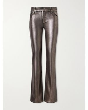 FRAME The Coated Rodeo Low-Rise Flared Jeans - Grey