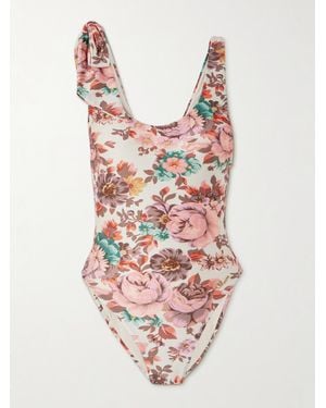 Chloé Maillot De Bain À Imprimé Fleuri Et À Nœud - Rose