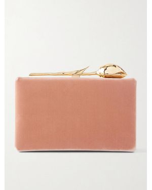 Erdem Bloom Velvet Clutch - Natural