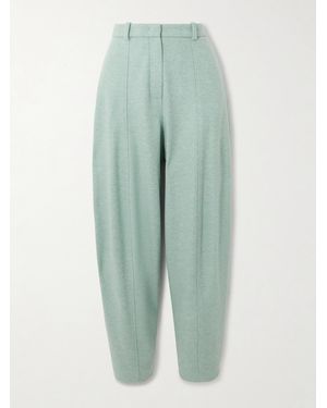 Loro Piana Pleated Tapered Cashmere-Blend Trousers - Green