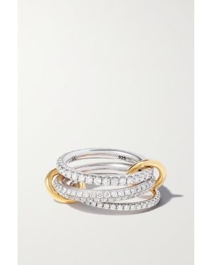 Spinelli Kilcollin Nova Set Aus Drei Ringen Aus 18 Karat Und Sterlingsilber Mit Diamanten - Mettallic