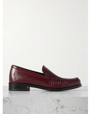 LEGRES 67 Ruched Leather Loafers - Purple
