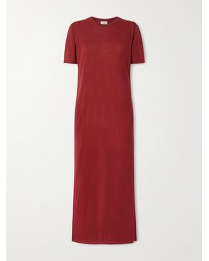 Saint Laurent Wool Maxi Dress - Red