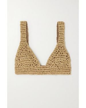 Brunello Cucinelli Crocheted Raffia Bralette - Natural