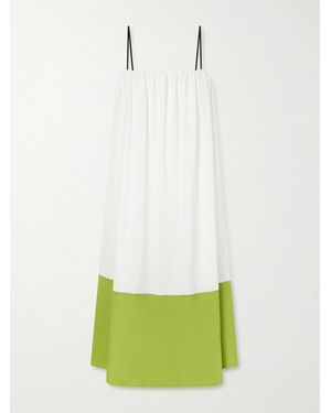 Proenza Schouler Saria Two-Tone Crepe-Jersey Midi Dress - Green