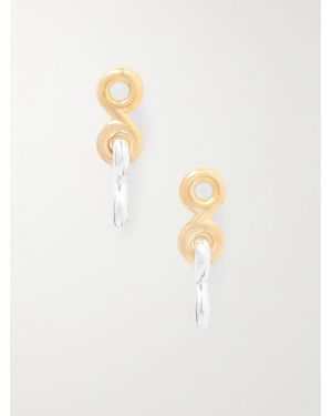 Uncommon Matters Boucles D'Oreilles En Vermeil Et Argent Double-Loop Knot - Blanc