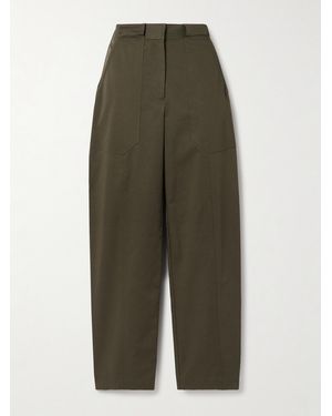 Matteau Organic Cotton-Blend Twill Straight-Leg Trousers - Green
