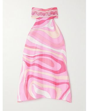 PUCCI Marmo Printed Silk-Twill Halterneck Top - Pink