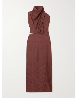 Johanna Ortiz Finding Balance Midikleid Aus Jacquard Mit Cut-Out - Rot
