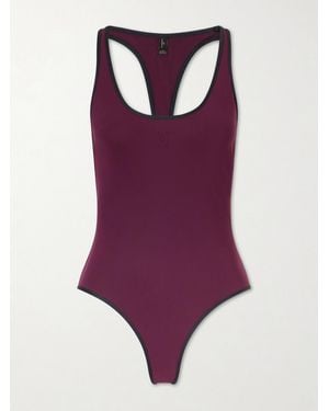Kiki de Montparnasse Two-Tone Piped Swimsuit - Purple